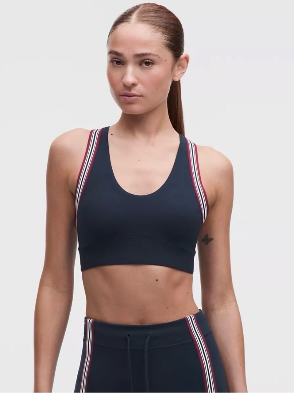 NWOT Lululemon Groove Yoga Bra Light Support, B/C Cup Striped Trim